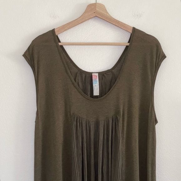 Free People Beach Always Dreamin Linen Blend Cap Sleeve Maxi Dress Army Green XS - Picture 5 of 16